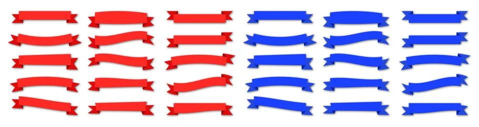 Flat vector ribbons Stock Illustration