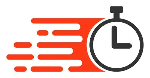 Flat Vector Rush Stopwatch Icon Stock Illustration