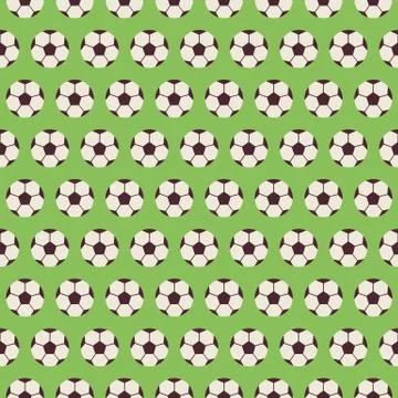 Flat Vector Seamless Sport and Recreation Pattern Soccer Football Stock Illustration