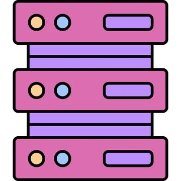 Flat vector server icon big database cloud storage Stock Illustration