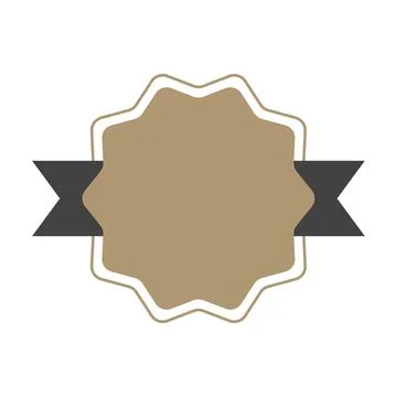 Flat vector shape starburst icon, sunburst of banner and label on white backg Stock Illustration