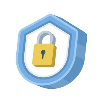 Flat vector of shield with padlock イラスト素材