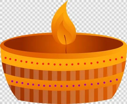Flat vector showing oil lamp with striped dotted bands flickering flame on Ilustración de archivo