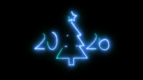 Flat vector of a simple Christmas tree and 2026 numbers with clean line art. Stock Footage 319417121