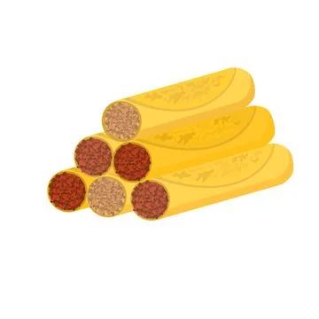 Flat vector small tacos symbol, mexican taquitos Stock Illustration