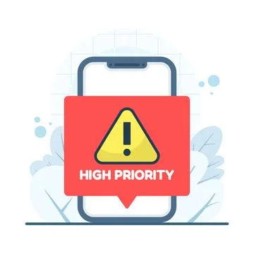 Flat vector of smartphone receiving urgent message alert Stock Illustration