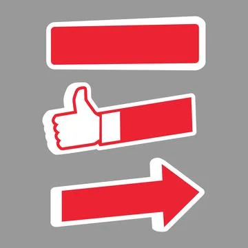 Flat vector social media button for video channel. Vector illustration Illustrazione stock