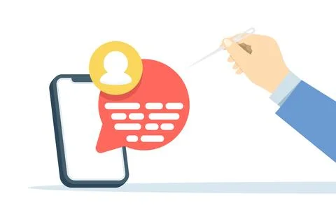 Flat vector of speech bubbles pierced by needles Stock Illustration