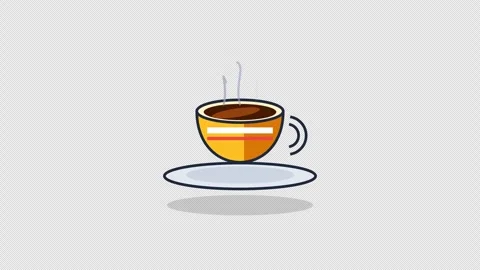 Flat Vector Steaming Coffee Cup Morning Vibe Vidéo 348233133