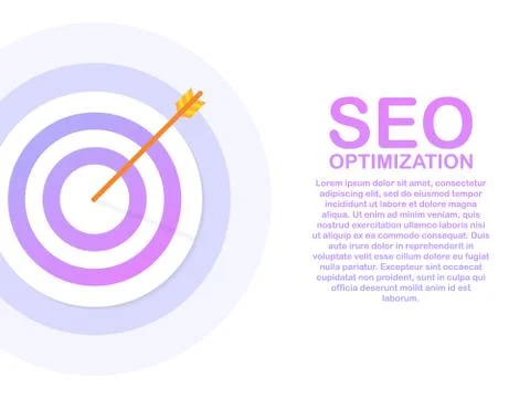 Flat vector stock illustration web analytics design , SEO optimization icon.  Stock Illustration