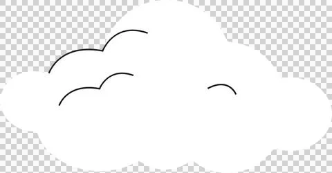 Flat vector style cartoon cloud is floating on transparent backdrop, showing Stock Illustration