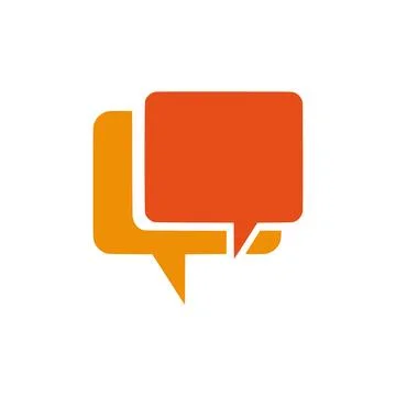 Flat Vector Style Icon Representing Speech, Chat, and Conversation Bubbles. Stock Illustration