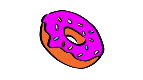 A flat vector style illustration of a delicious donut Stock Footage 295106293