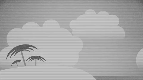 Flat Vector Summer Background Black and White Version Stock Footage 71328919