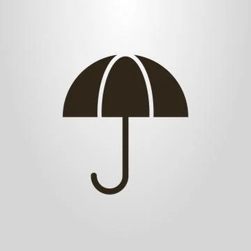 Flat vector symbol of open umbrella  Stock Illustration
