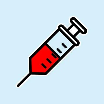 Flat vector syringe icon Illustrazione stock