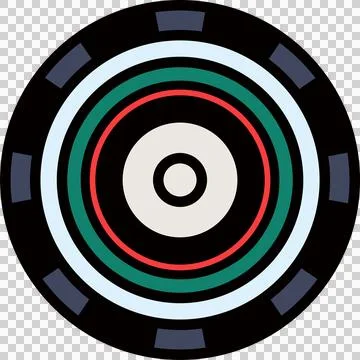 Flat vector target is showing concentric colored rings with gray markers, Stock Illustration