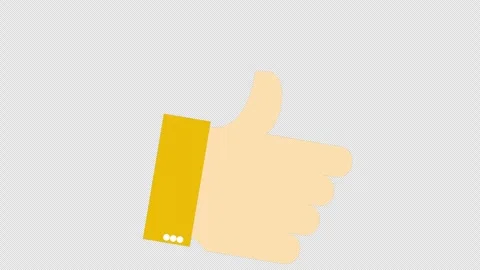 Flat Vector Thumbs Up Hand Icon Animation Signifying Approval or Like Stock Footage 324055151