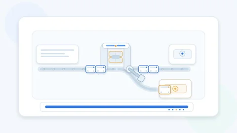 Flat vector ui mockups illustrating automated data processing workflows Stock Footage 347600581