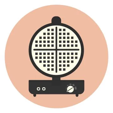 Flat vector waffle maker iron icon, sandwich maker Stock Illustration