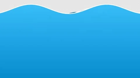 Flat Vector Water Wave Cover Transition with layered blue waves rising 4K Alpha Stock Footage 346224670