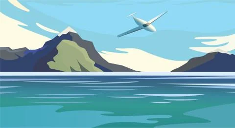 Flat vector web banners on the theme of travel by airplane, vacation, adventure Illustrazione stock