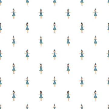 Flat vector witch character seamless pattern background Illustrazione stock