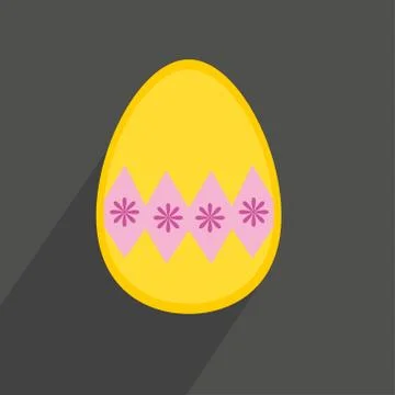 Flat vector yellow easter egg on dark background Stock Illustration