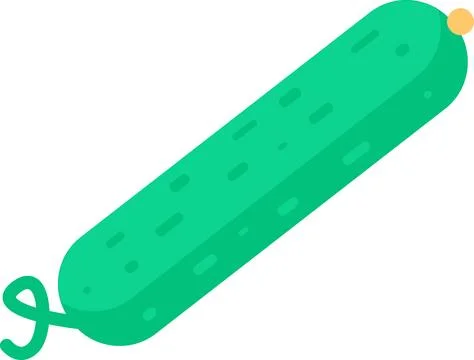 Flat Vegetable Green Cucumber Icon Stock Illustration