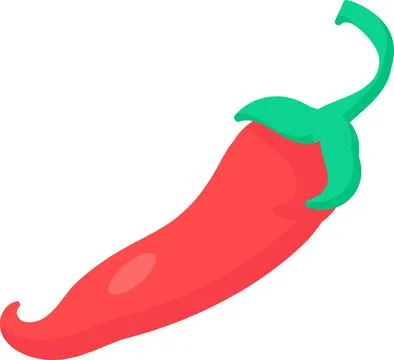 Flat Vegetable Hot Chili Pepper Icon Stock Illustration