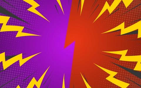 Flat versus comic style background. Stock Illustration