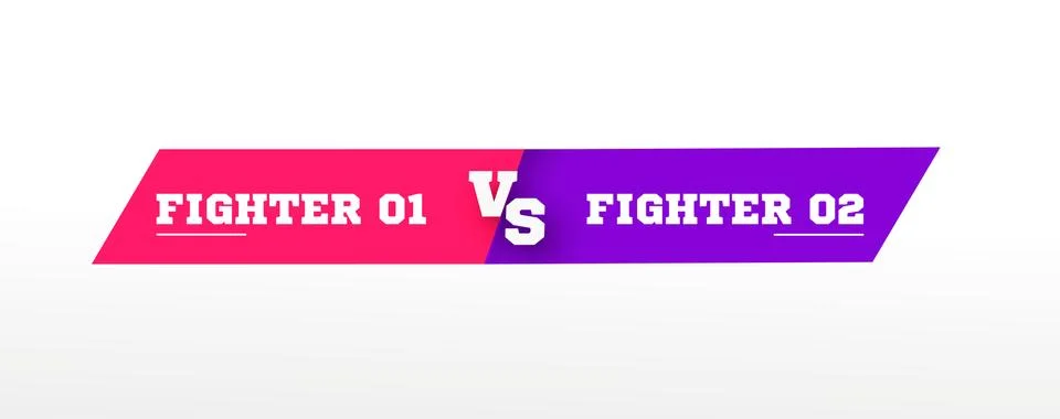Flat versus screen. Vs battle headline, conflict duel between Red and Blue teams Stock Illustration