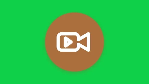 Flat Video Camera App Icon Animation with Green Screen Stock Footage 344011333