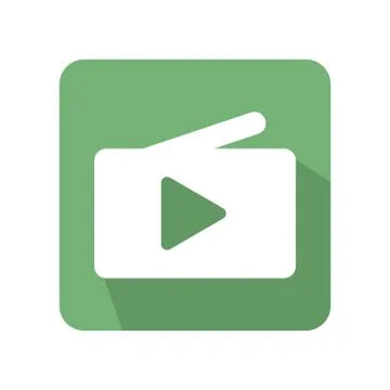 Flat video icon vector illustration on color background Stock Illustration