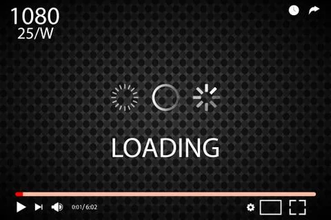Flat video player interface Stock Illustration
