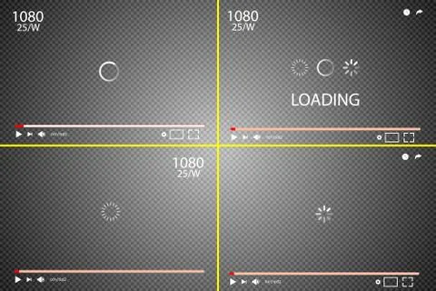 Flat video player interface Stock Illustration