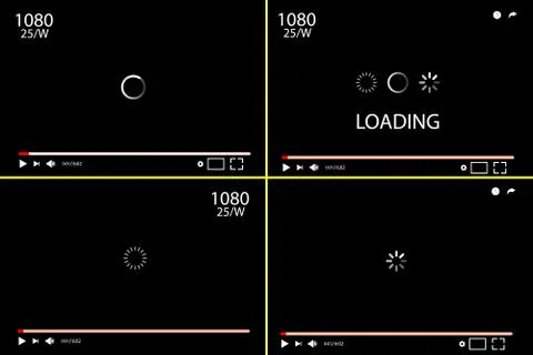 Flat video player interface Stock Illustration