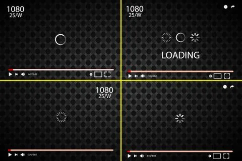 Flat video player interface Stock Illustration