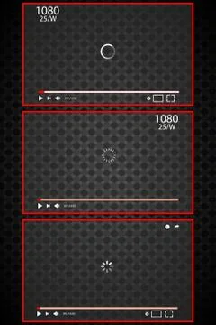 Flat video player interface Stock Illustration