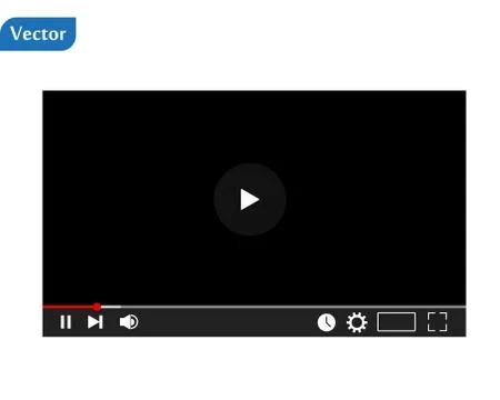 Flat video player interface for web and mobile apps. Vector illustration, EPS Stock Illustration