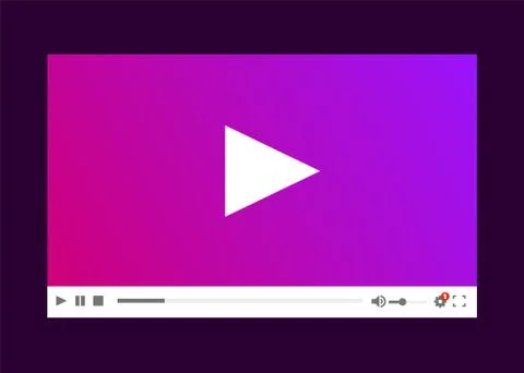 Flat video player template for web and mobile apps. Stock Illustration