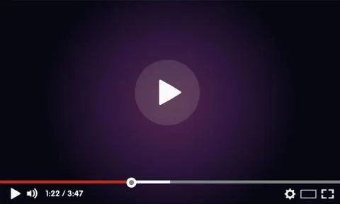 Flat video player template for web and mobile apps. Stock Illustration