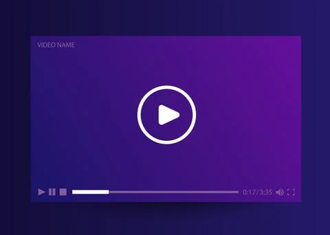 Flat video player template for web and mobile apps. Stock Illustration