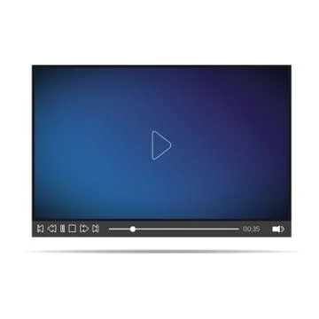 Flat video player for web and mobile apps Stock Illustration