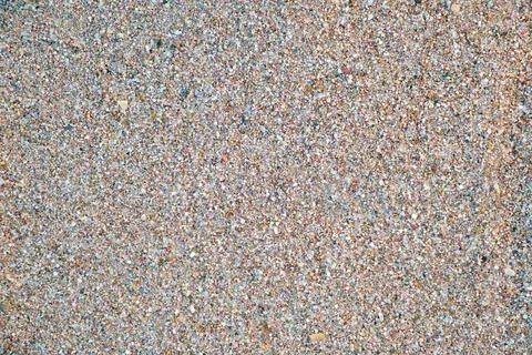 Flat view of clean yellow sand surface covering seaside beach. Sandy texture 스톡 사진
