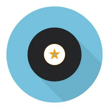Flat vinyl music record vector illustration Stock Illustration