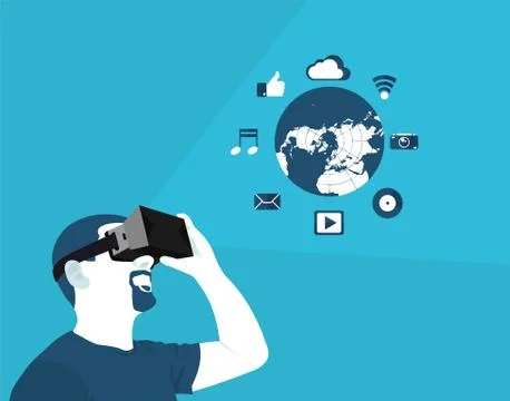 Flat virtual reality Stock Illustration