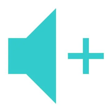 Flat volume increase icon loudspeaker sign Illustrazione stock