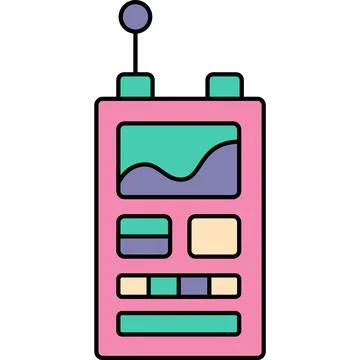 Flat walkie talkie vector communication flat icon Stock Illustration