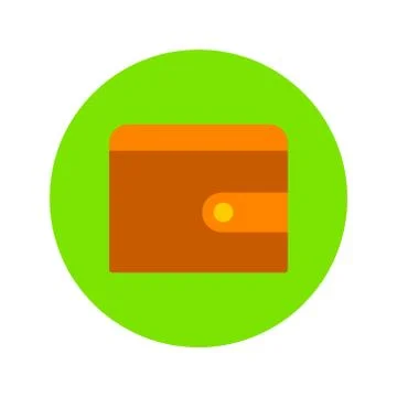 Flat Wallet Circle Icon Stock Illustration
